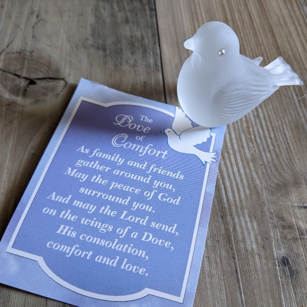 Abbey Press The Dove of Comfort Glass Figurine with Card and Box